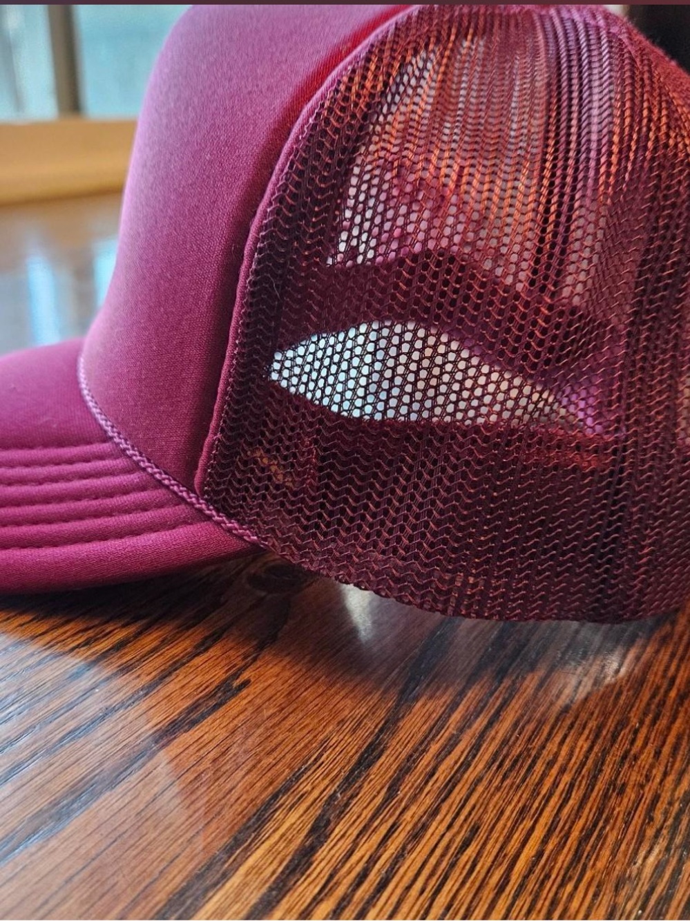 Stevenson Ranch SR Maroon 'Not My First Rodeo' Mesh Back Trucker Hat Adjustable - Picture 6 of 6